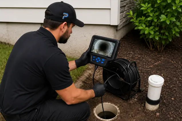 Perfect Pipe Plumbing technician working on a water heater