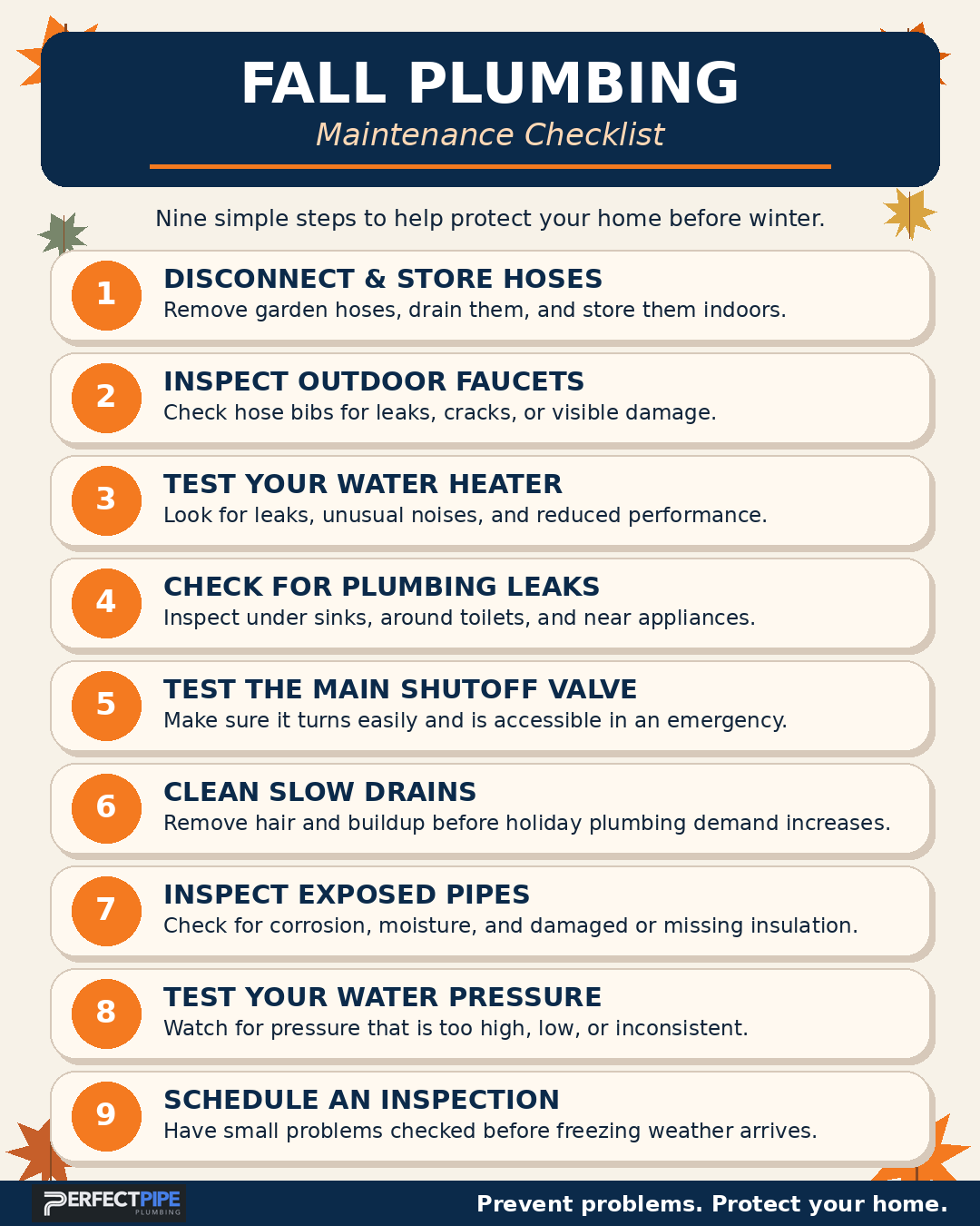 Fall Plumbing Maintenance Checklist PDF